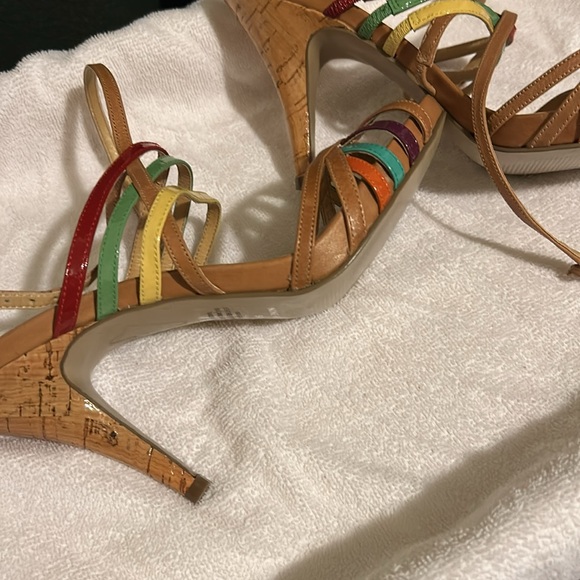 Nine West size 9M cork color with multi-colored stripes - Picture 4 of 9